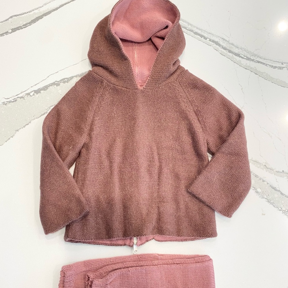 Oeuf Baby Alpaca Sweater Hoodie with Matching Pants Size 3
